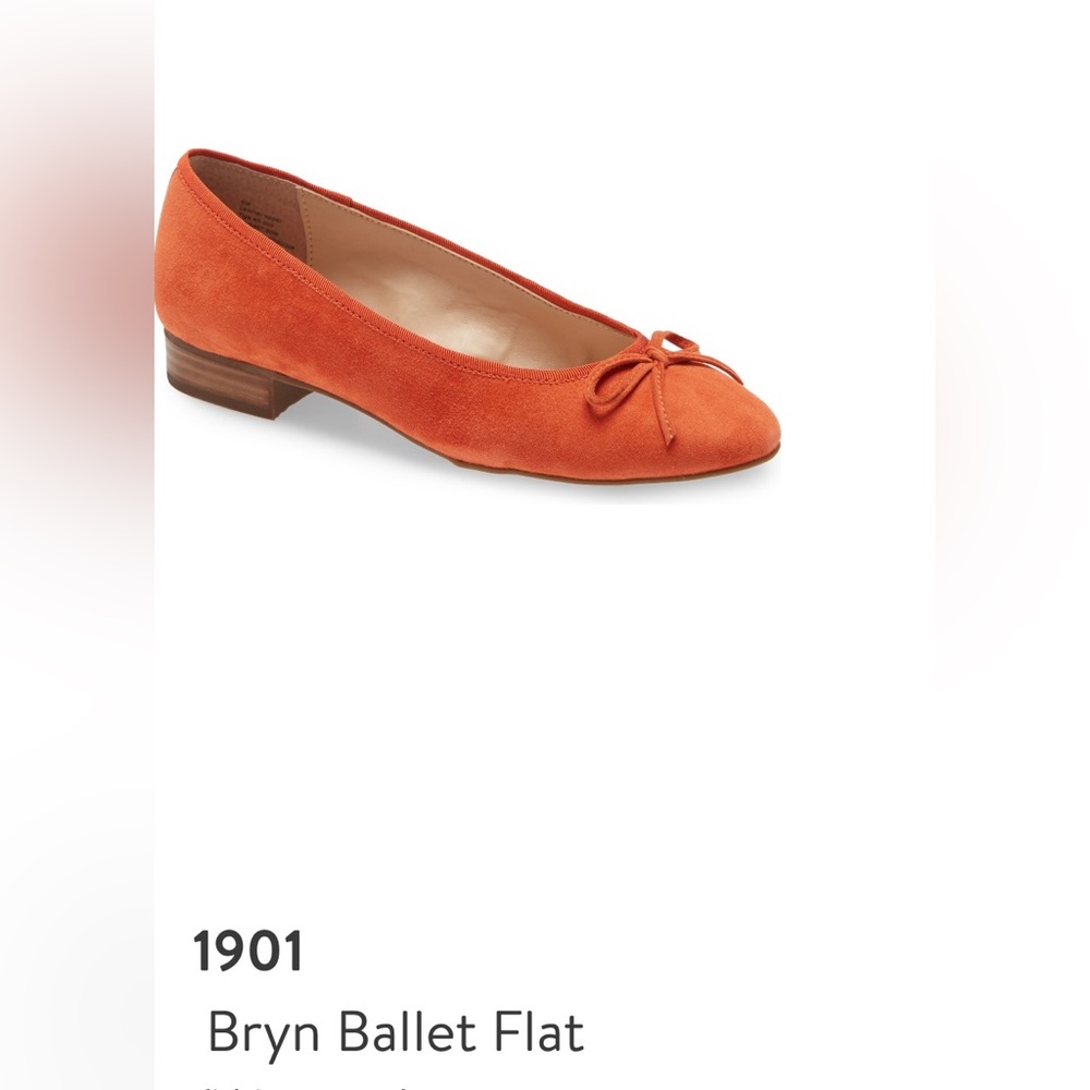 🧡1901 Bryn Ballet Orange Suede Flats
